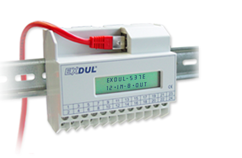 Ethernet module with optocoupler and relay